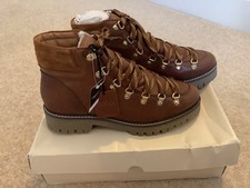 Next Signature Ladies Brown Leather Lace Up Boots Size 7