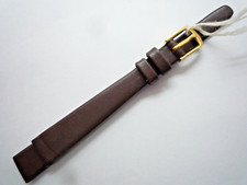 Mappin & Webb Brown  Genuine Pig Leather Watch Strap 12mm Gold Buckle