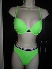 Primark Size 12-14 Neon Green Underwired Push Up Swimming Sunbathing  Bikini