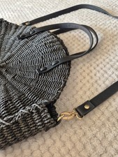 ZARA BASIC Black Woven Straw