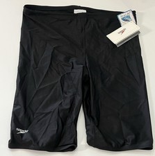 Vintage Speedo Racing Jammer Mens 36 Black Swimwear Lycra Xtra Life NWT