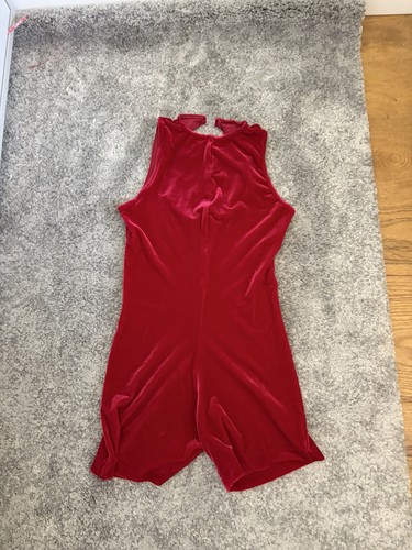 Red velvet unitard 10 - unitard,