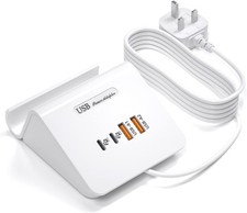 Qurzou USB C Charging Station 45W PD Fast Charger Plug,Multi USB Wall Charger fo