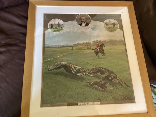 Hare coursing print very - hare, old