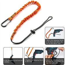 Safety Tool Lanyard Nylon Retractable Bungee Cord CarabinerClip Adjustable Loop◈