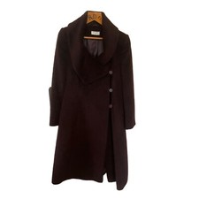 Purple Wool & Mohair Statement Full Length Coat Size 12 Dress Frock Riding Women