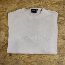Vintage Rockport Jumper Mens Size XXL 2XL Cotton Knit Clay Beige /Spellout Logo