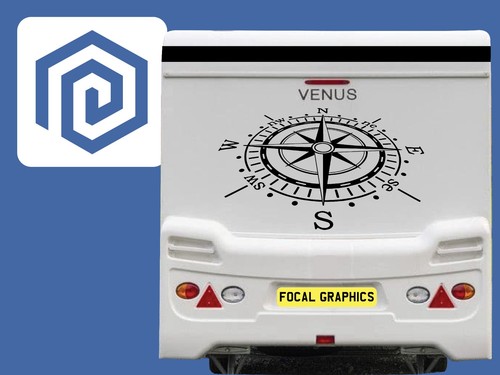 Large compass vinyl decal for - large,