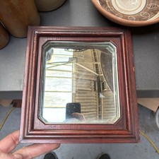 Antique Small Concave Mirror Wood Frame