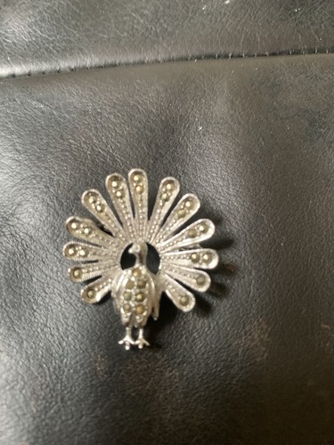 Vintage marcasite peacock - vintage,