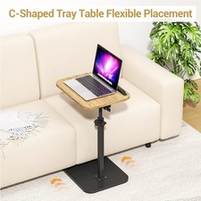 Lifting C Shaped Side Table 360° Swivel Laptop Desk for Living Room Tea Table