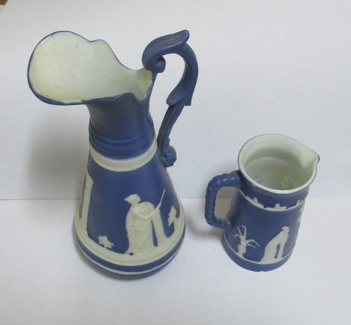 Colbalt blue jasperware - blue, jugs