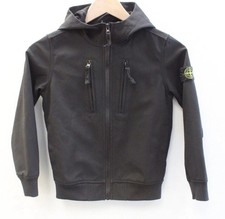 Kids STONE ISLAND JUNIOR Black Zipped Badge Hooded jacket Size UK 8 years n28