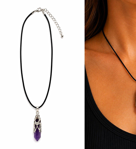 Silver tone cord choker - tone,
