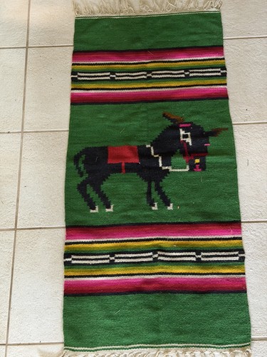 Vintage mexicfan serape rug - vintage,