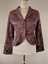 Plum Silk Embroidered Bolero