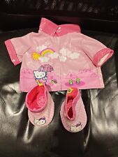 Build A Bear Hello Kitty Sanrio Pink Raincoat Jacket Matching Wellies Boots