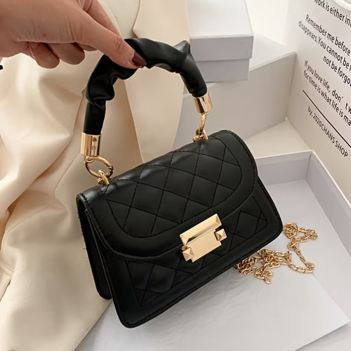 Checkered chain crossbody bag - chain,