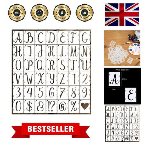 Letter stencils 42pcs large - letter,