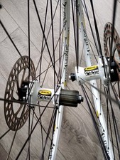 Mavic CrossLink White 26" Wheels Quick Release Skewers Disc Brake Rotors Shimano
