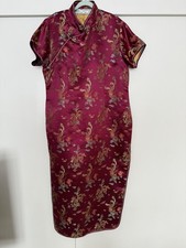 Vintage Chinese Dress Burgundy