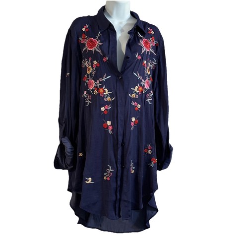 Neiman marcus navy embroidered - neiman,