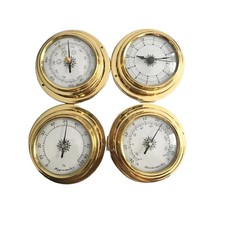 4 Pieces Boat Barometer Clock