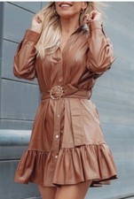 ZARA BROWN FAUX LEATHER