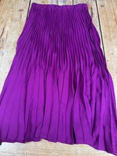 Fabulous ZARA Vibrant Deep Purple-Pink Pleated Chiffon SKIRT, Large