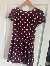 Polka Dot Maroon And White Short Dress. Top shop, Size 10