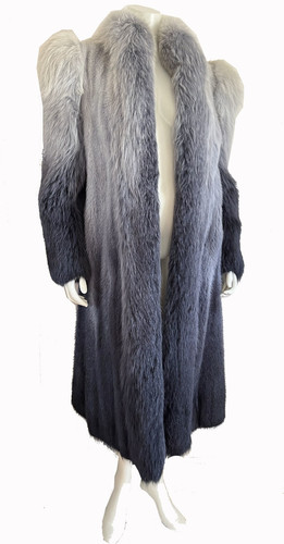Ombre mink fox fur coat - ombre,