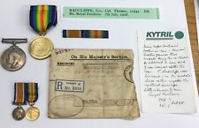 X2 WW1 Medals W/ Miniatures Thomas Radcliffe Died In Battle Royal Fusiliers