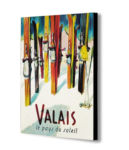 Skiing valais vintage - vintage,