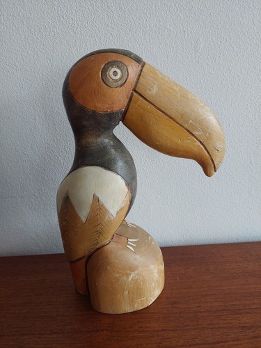 Vintage wooden toucan - wooden,