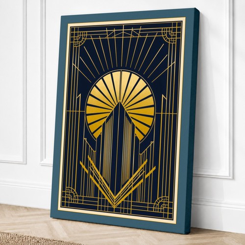 Deco sunburst art - deco,