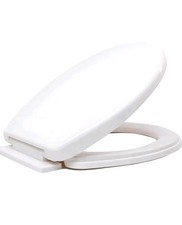 Soft Close White Oval Shape Toilet Seat Bathroom | WC Heavy Duty Seats Anti Slam