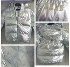 Elle silver Puffer Jacket coat