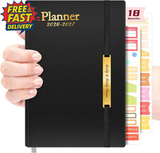 2026 2027 Diary A5 Week to View - 18 Monthly Academic Planner with Soft Leather 