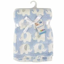 Hugs Kisses Elephant Baby Blanket Fleece Boy Girl Newborn Pram Cot Wrap