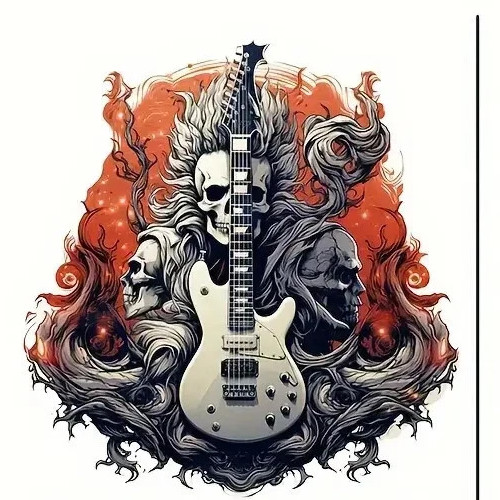Rock skull guitar - skull,