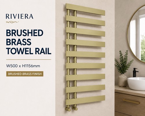 Rivera brushed brass heated - brushed,