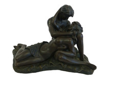 Crosa Resin bronze effect Lovers Embrace 1998 Reclining Sculpture Art Statue