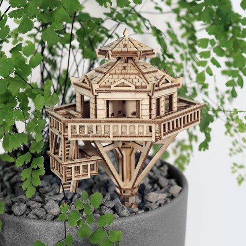 Wooden puzzle led treehouse - wooden,