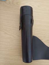 English Leather saddle pewter hip flask