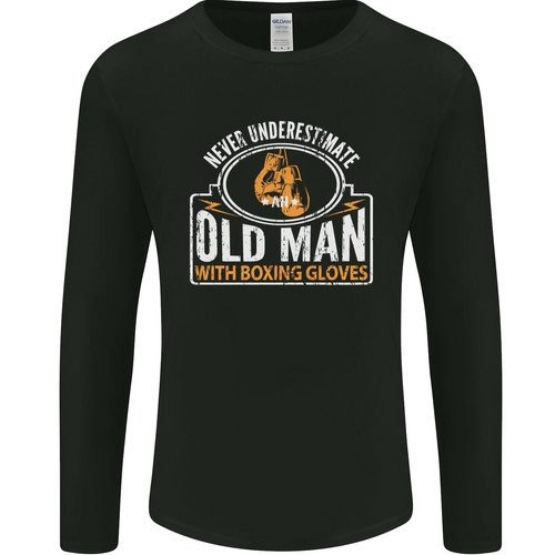 Old man with boxing gloves - an,