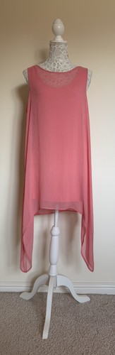 Vest top orange sheer chiffon - top,