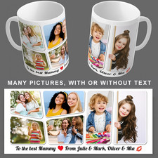 Custom Personalised Mug 11oz 1-10 Picture Cup Gift Any Occasion Text Logo Design