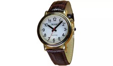 TALKING ANALOGUE WATCH GOLD CASE LRG