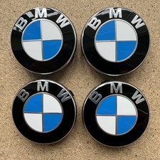 4x BMW GENUINE WHEEL HUB CAP CENTRE BADGE EMBLEM ROUNDEL Size 56mm 36136850834
