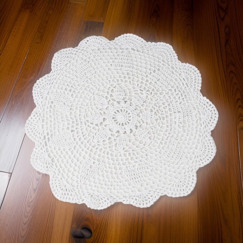 White beige round lace - white/beige,
